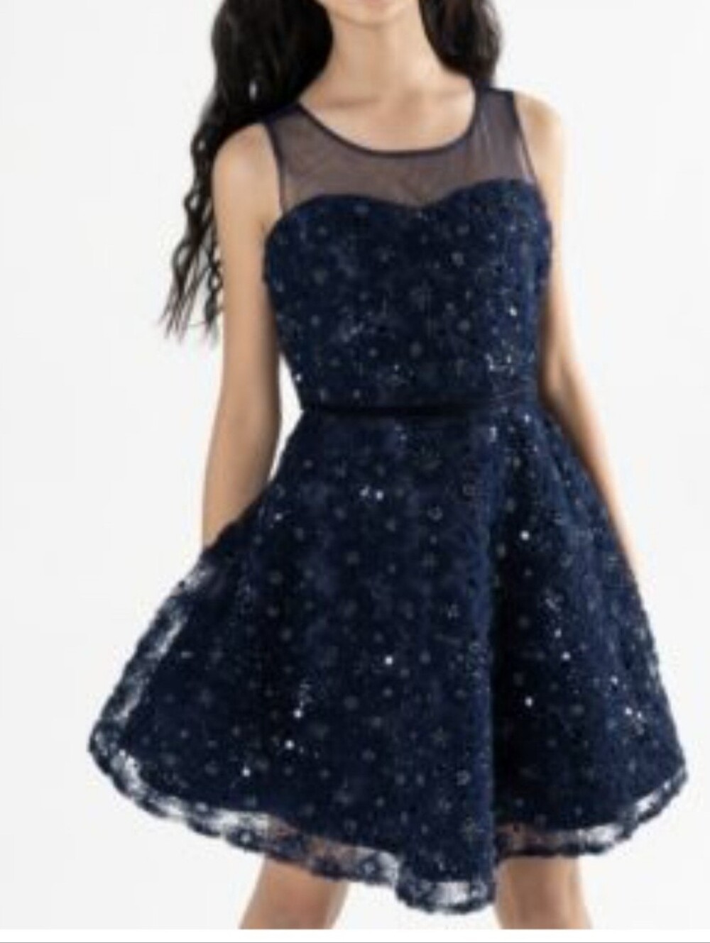 Rare Editions Sequin Mesh Formal Dress